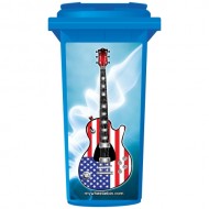 Stars And Stripes Guitar Wheelie Bin Sticker Panel